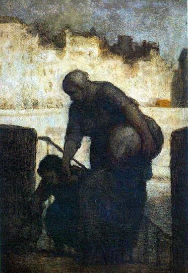 Honore  Daumier Laundress on the Quai d'Anjou Spain oil painting art